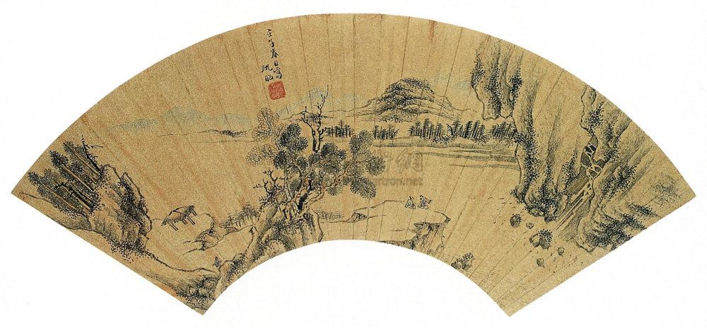 山水 扇面