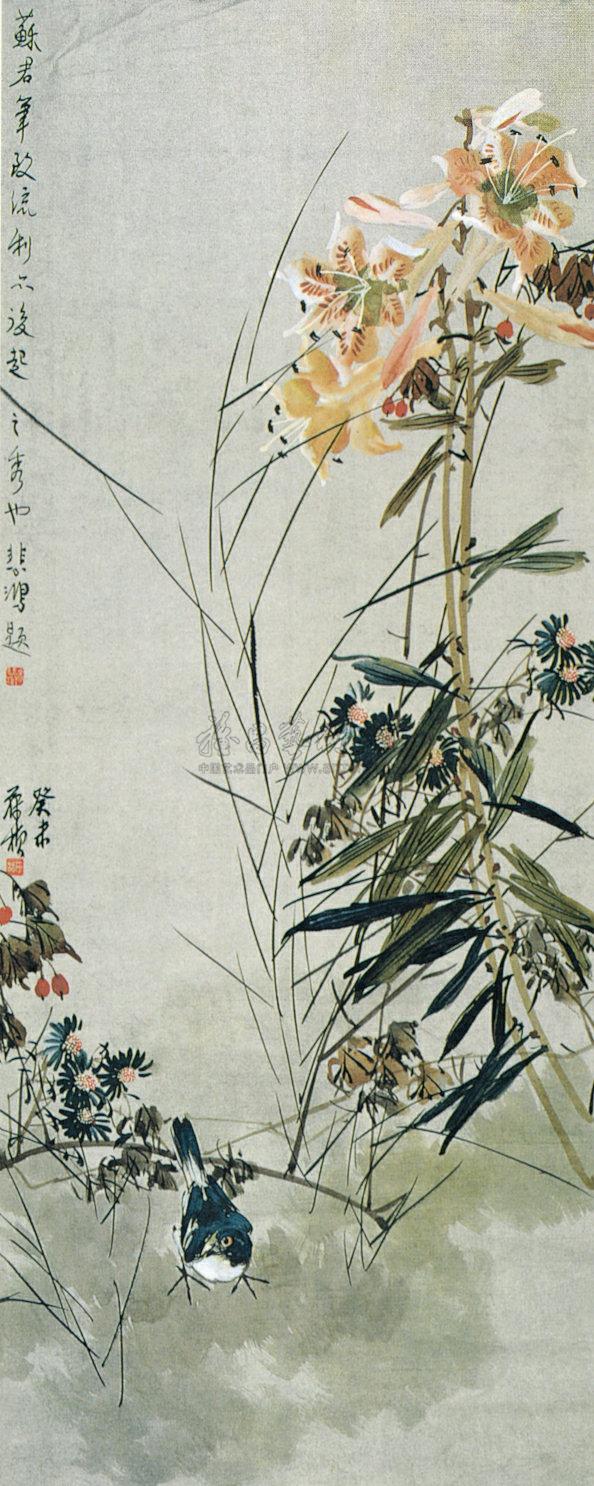 花鸟 镜心