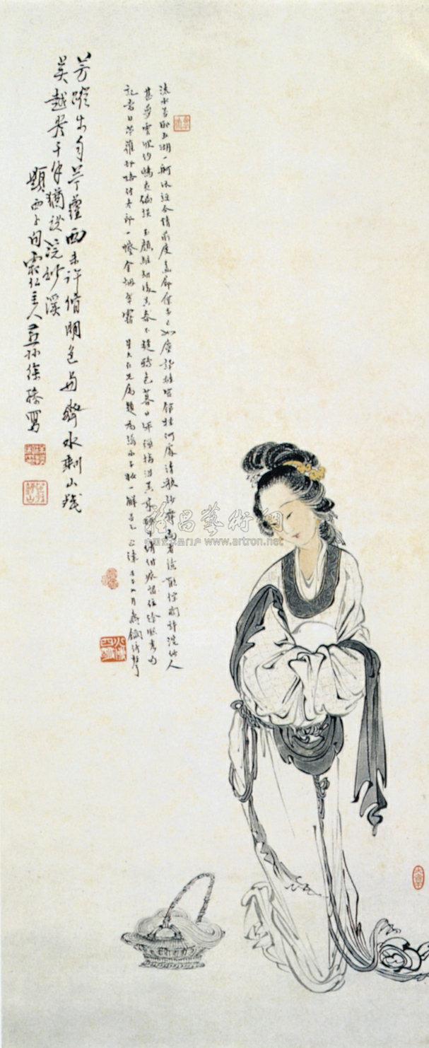 仕女 轴