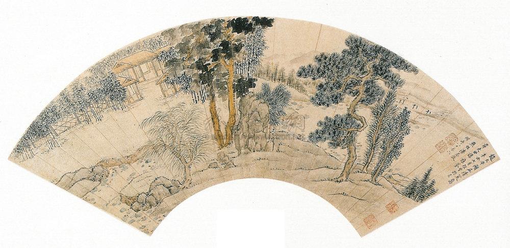 湖庄清夏图 扇面