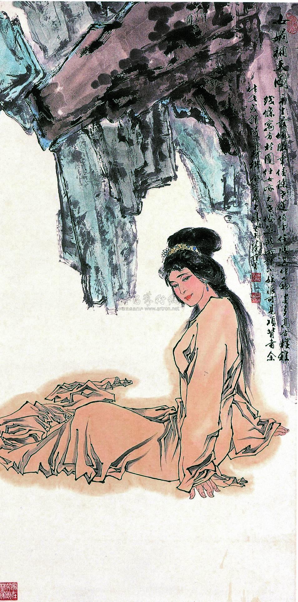 仕女 轴