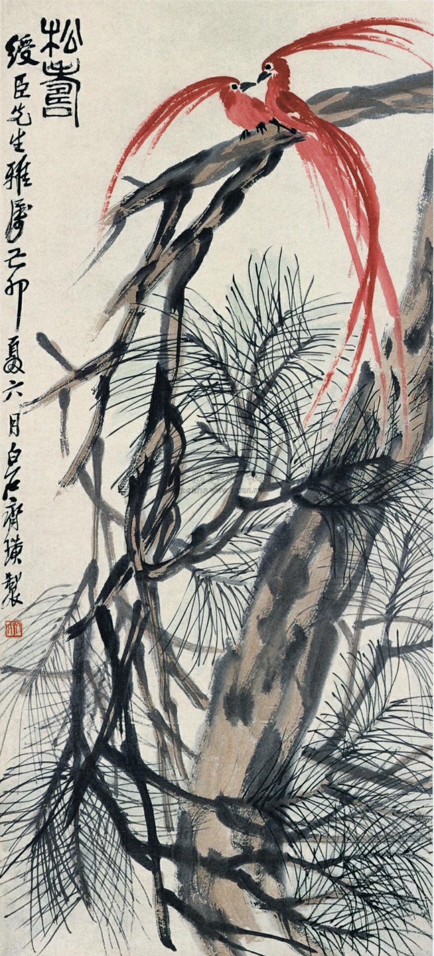 寿带鸟 轴