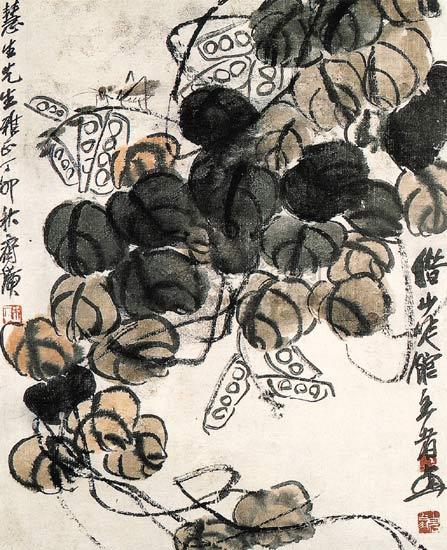 豆荚草虫 镜心