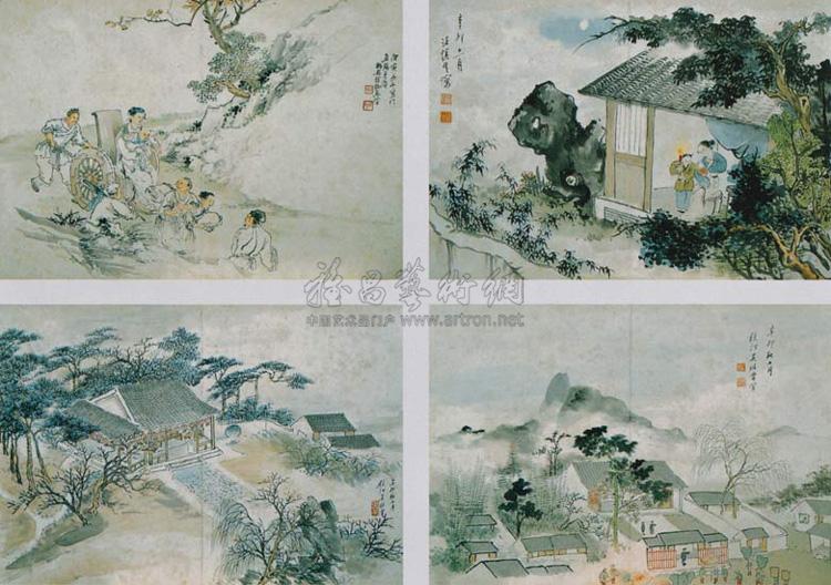 山水人物 册 (六开选四)
