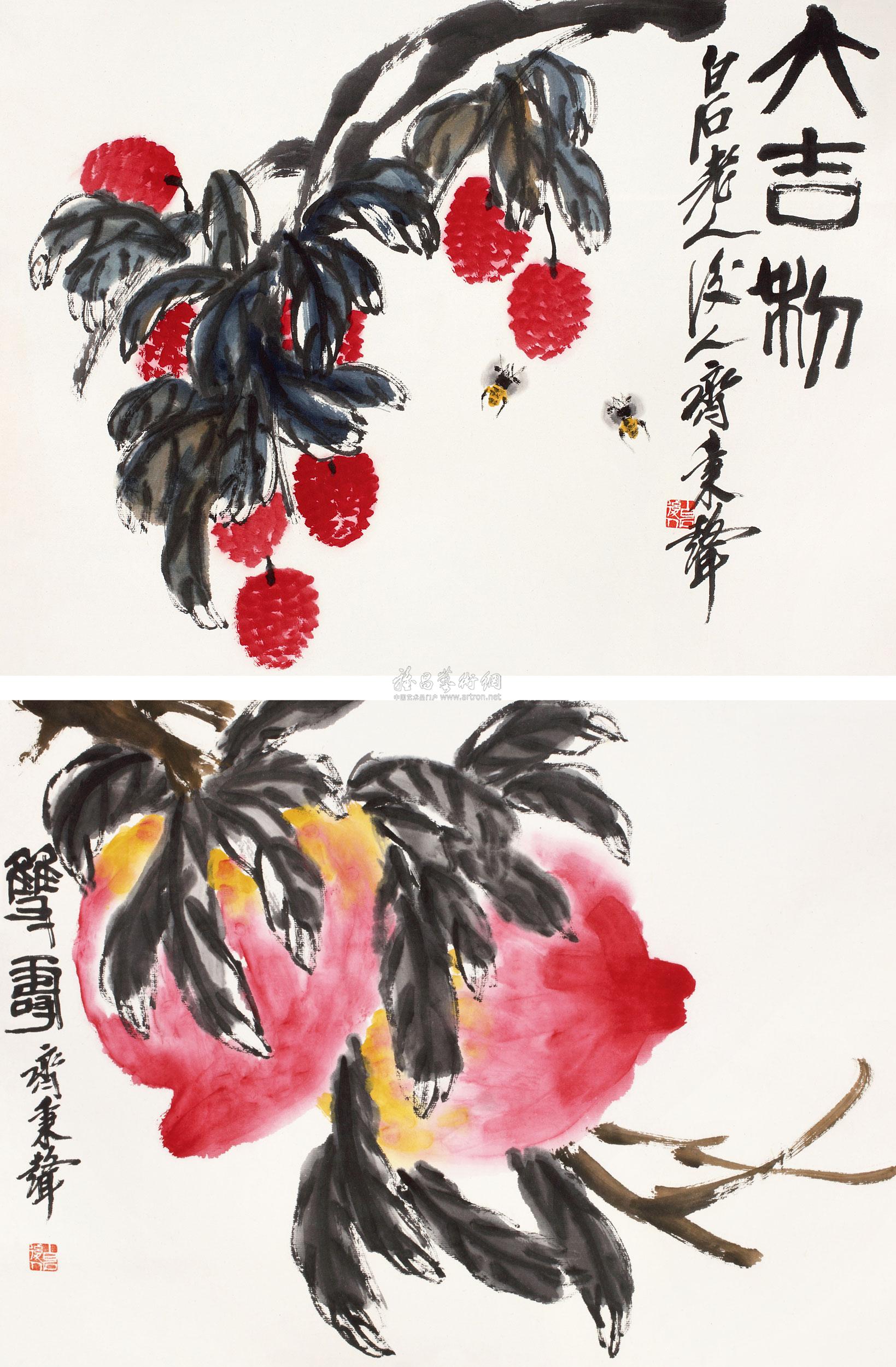 大吉利 双寿 立轴