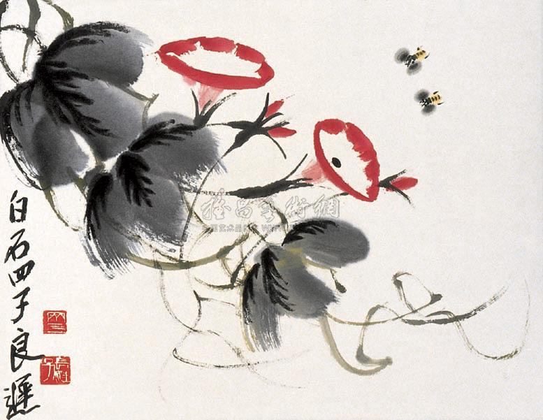 牵牛花 立轴