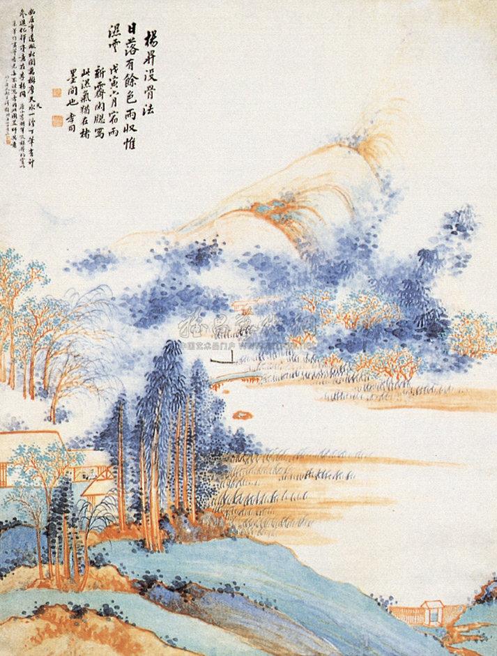 没骨山水 立轴