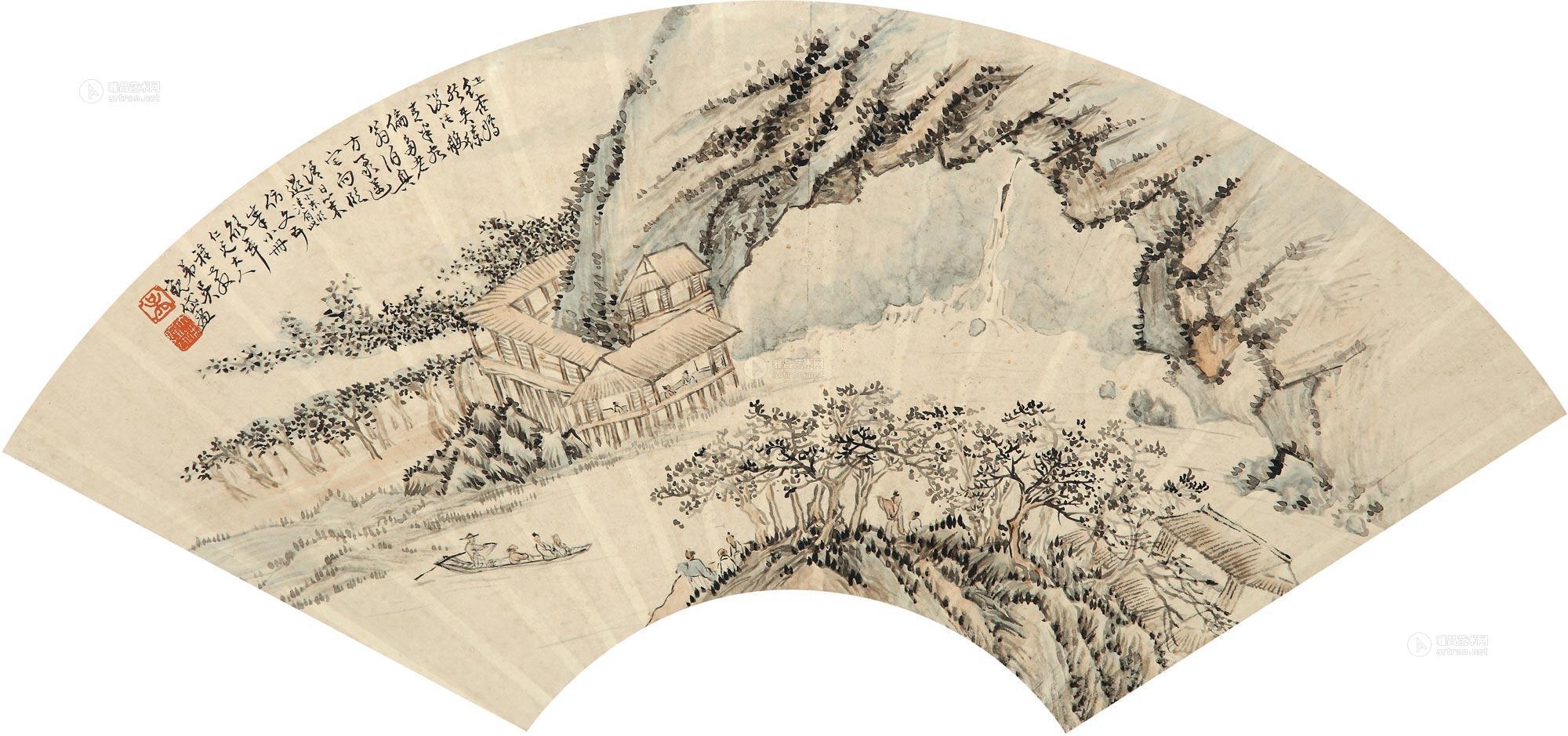 访友图 扇面