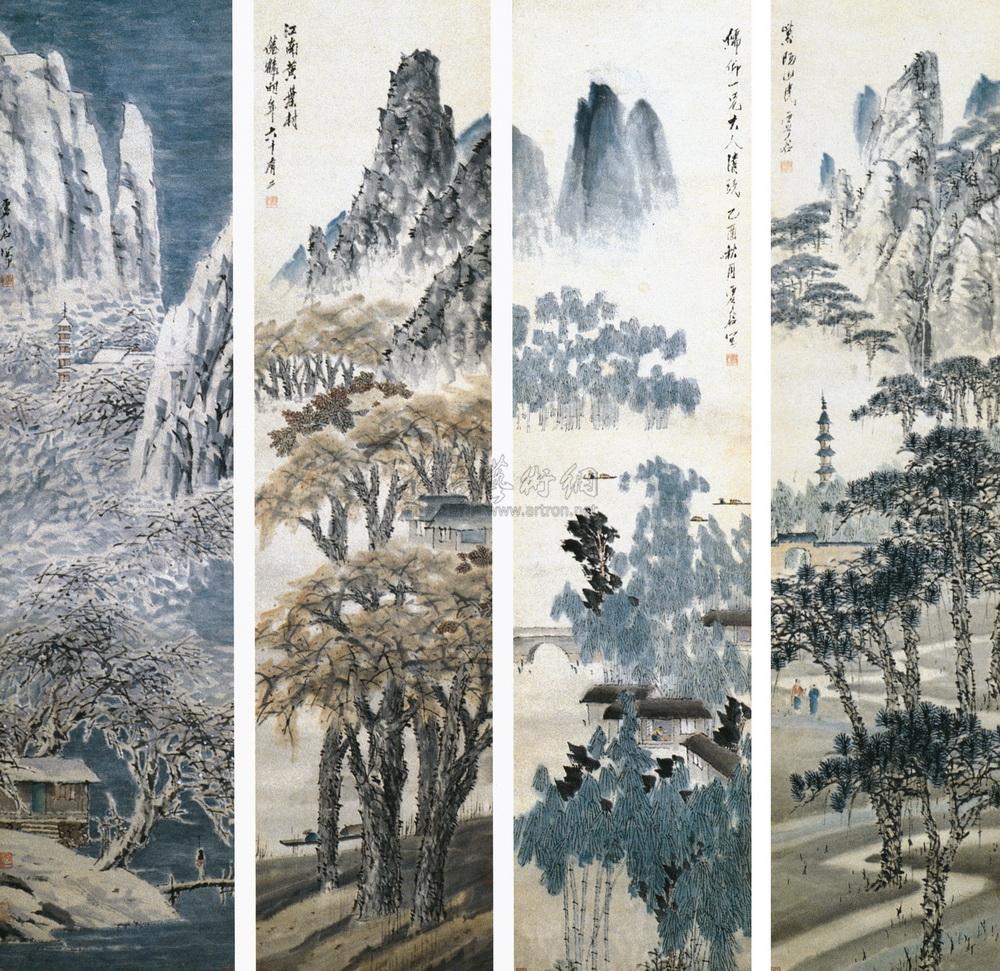四季山水 轴 (四屏)