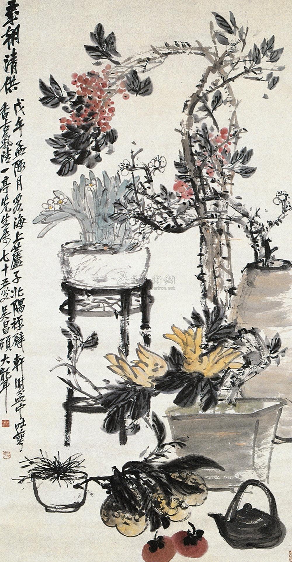 岁朝清供 轴