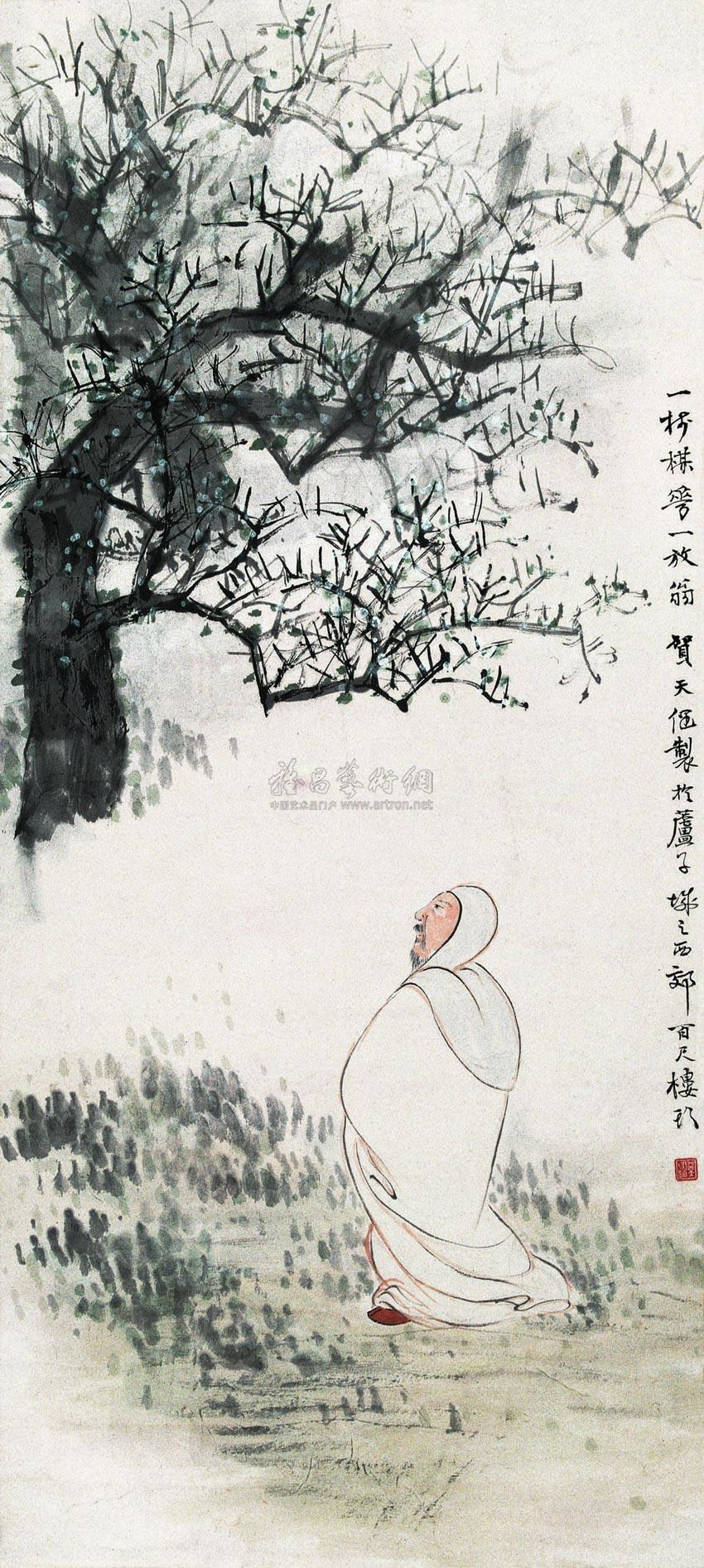 放翁蚑梅图 立轴