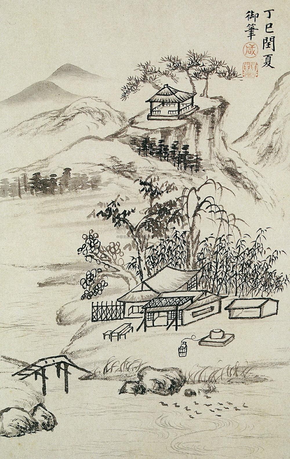 疏林幽居图 册 （一开）