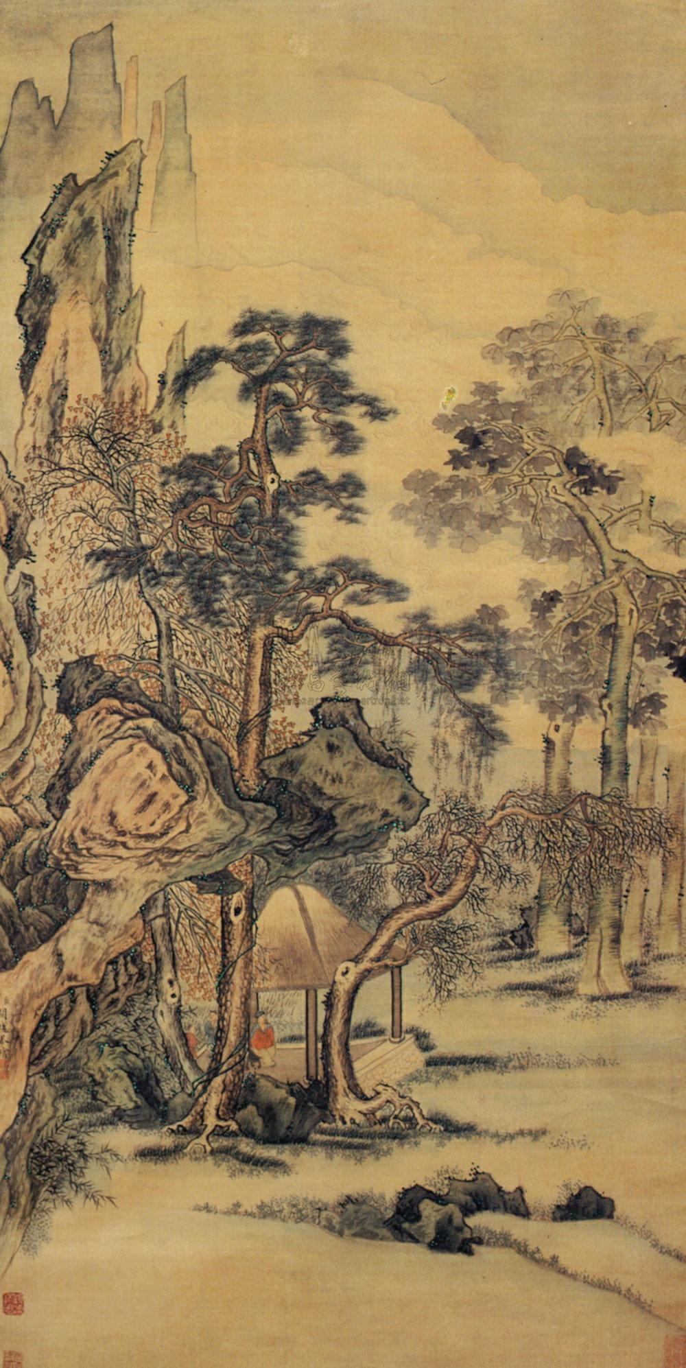 秋林静坐 轴