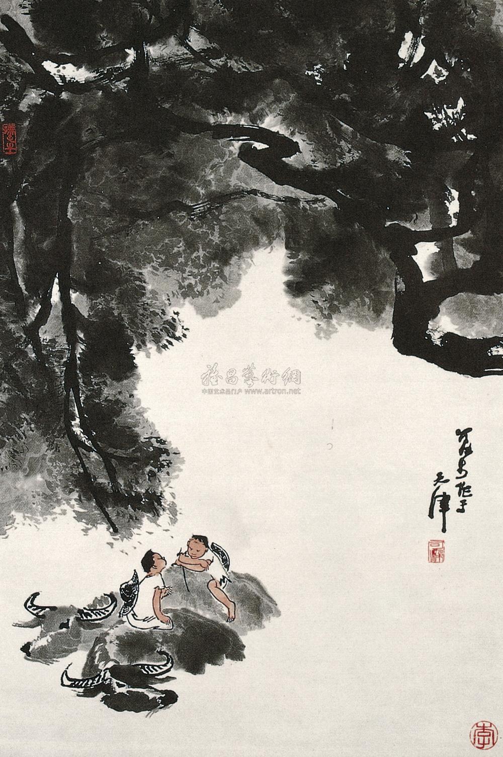 浓荫牧趣 轴