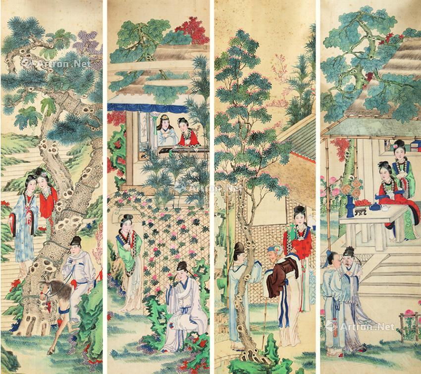 人物故事 四屏