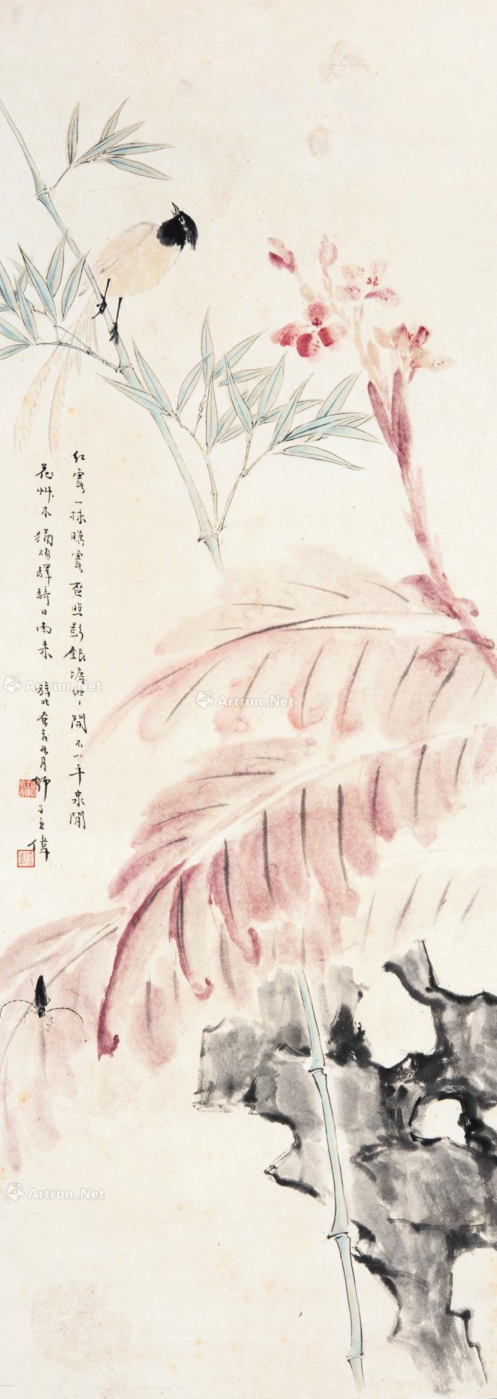 蕉竹绶带 立轴