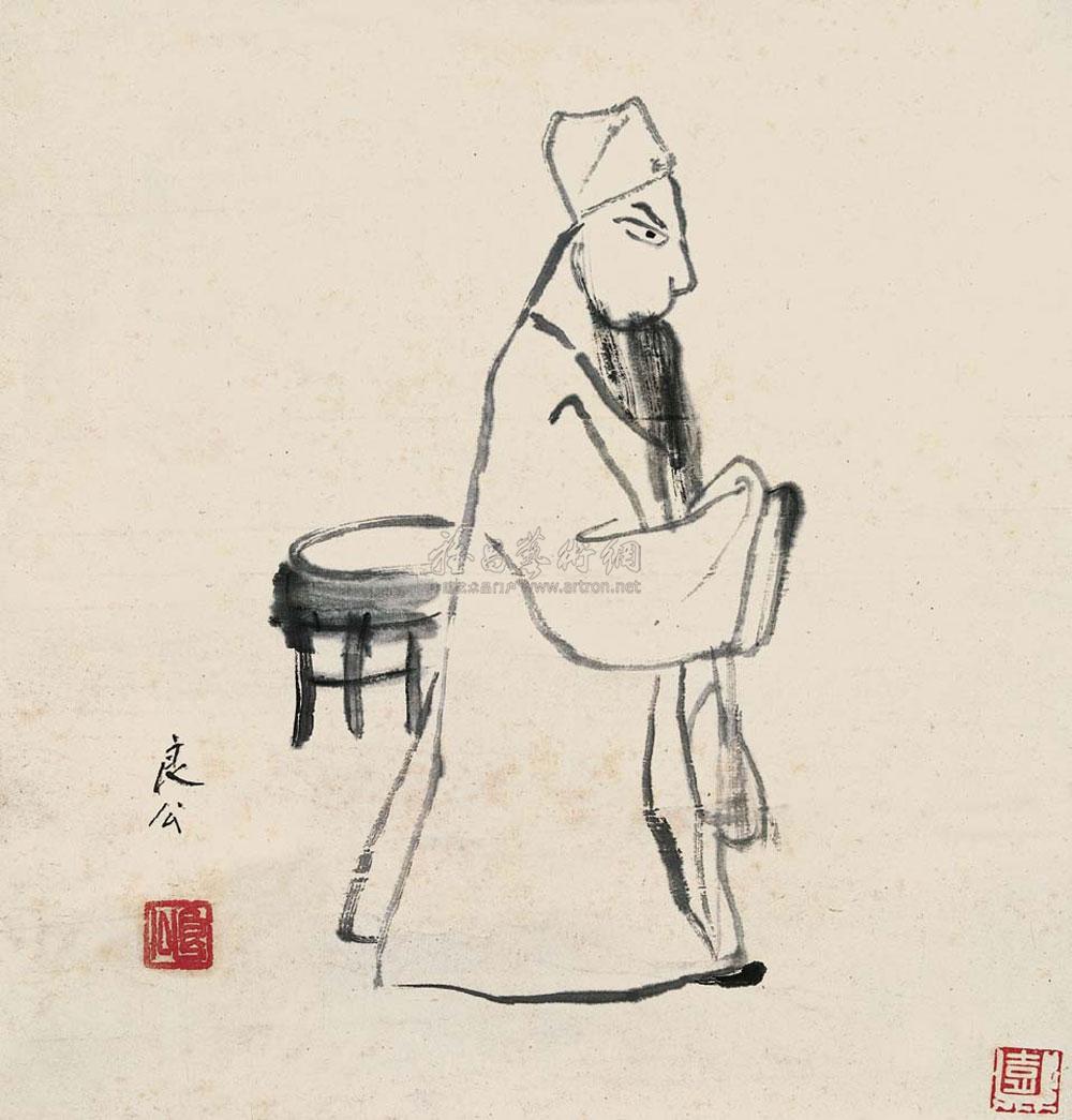 Dramatic Figure Scroll