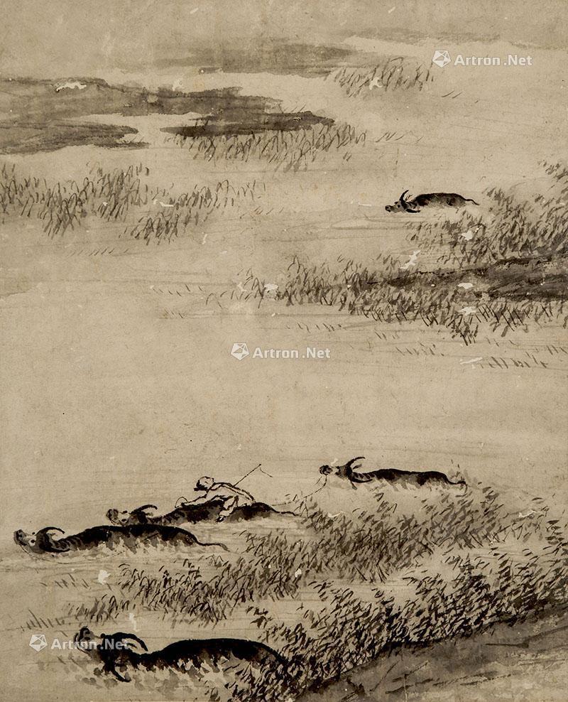 Untitled Cattle Herding Scroll