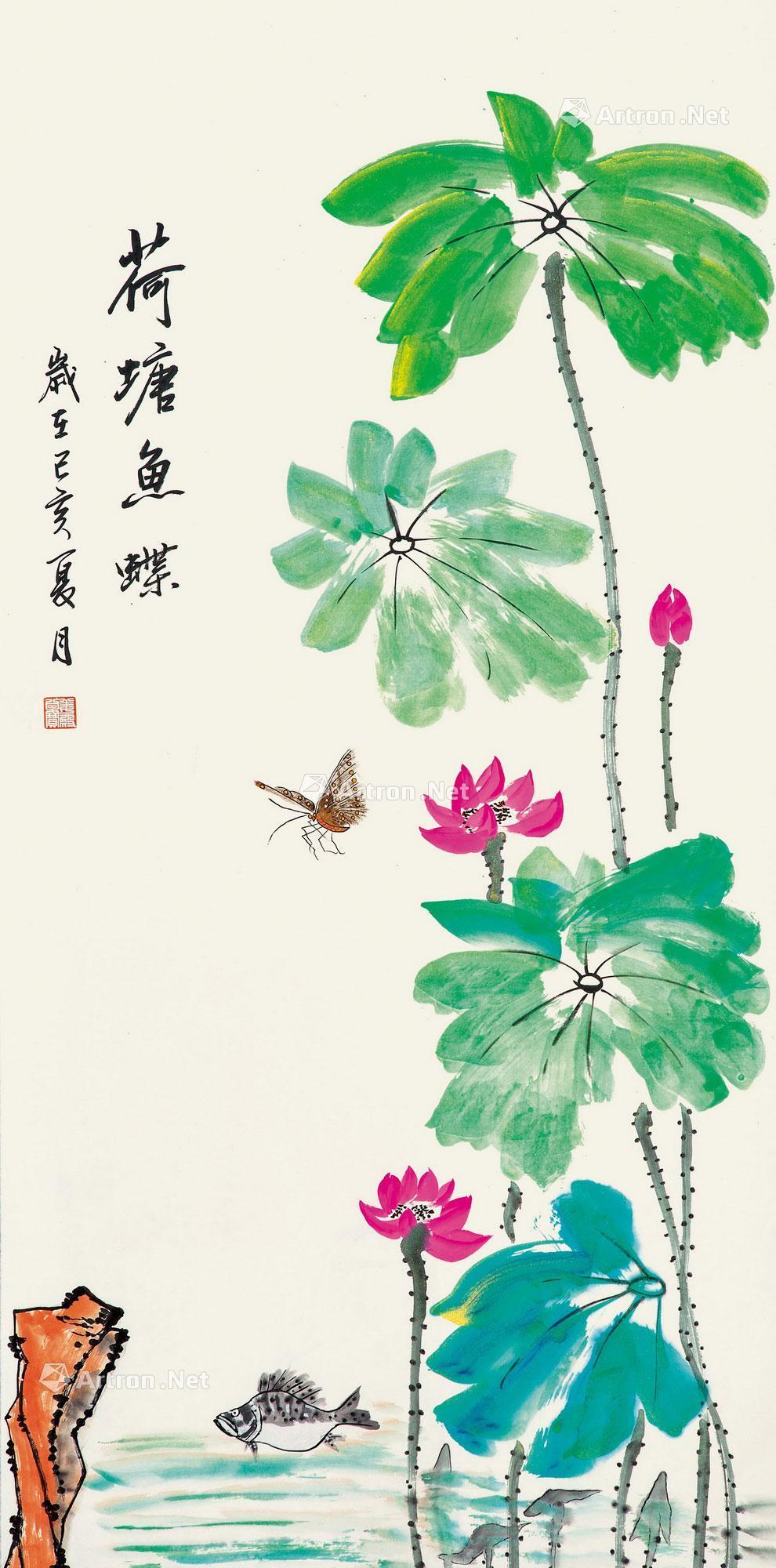 荷塘鱼蝶