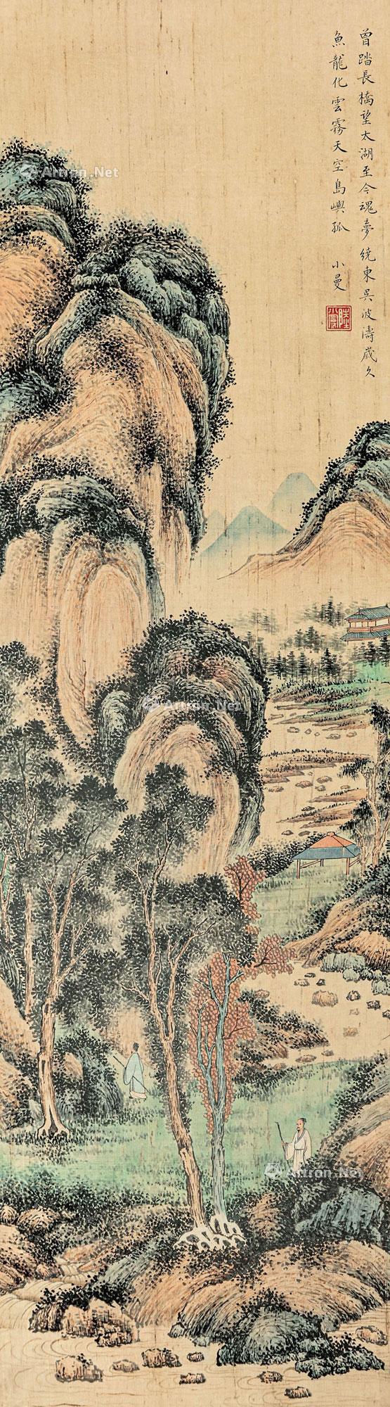 策杖访友 立轴