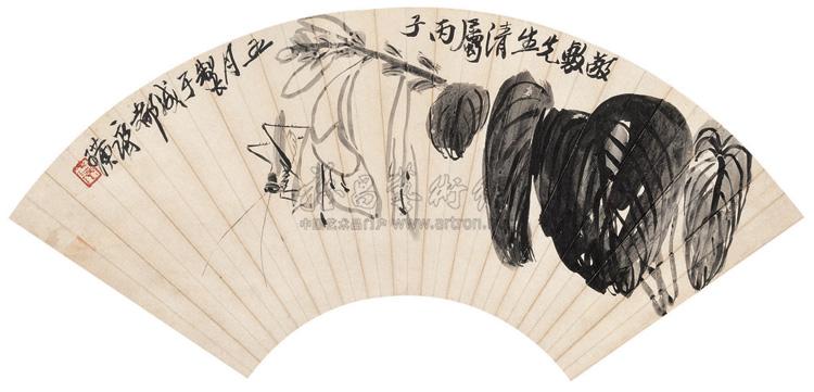 Lotus and Grasshopper Fan