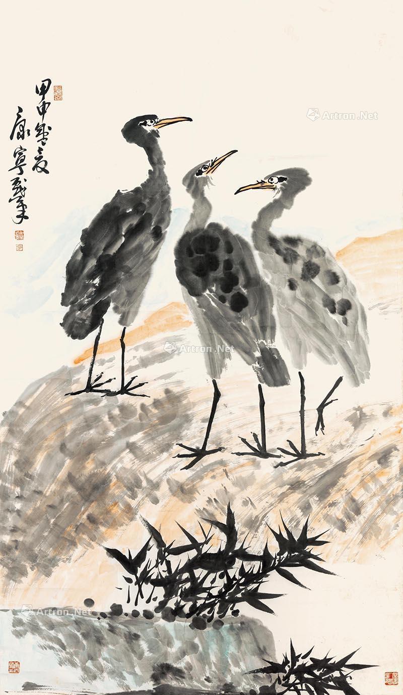 竹鹤图