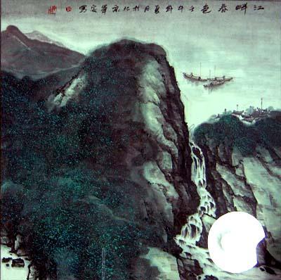 江畔春色 镜心