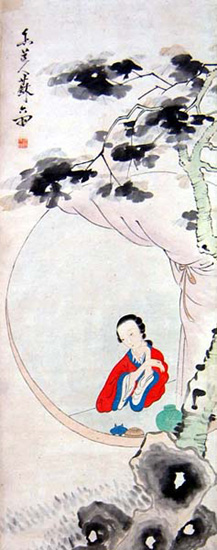 仕女 立轴
