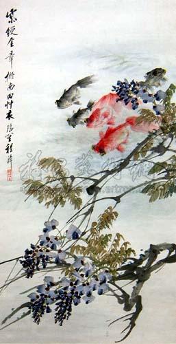 金鱼 立轴