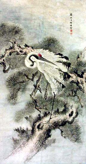 松鹤 立轴