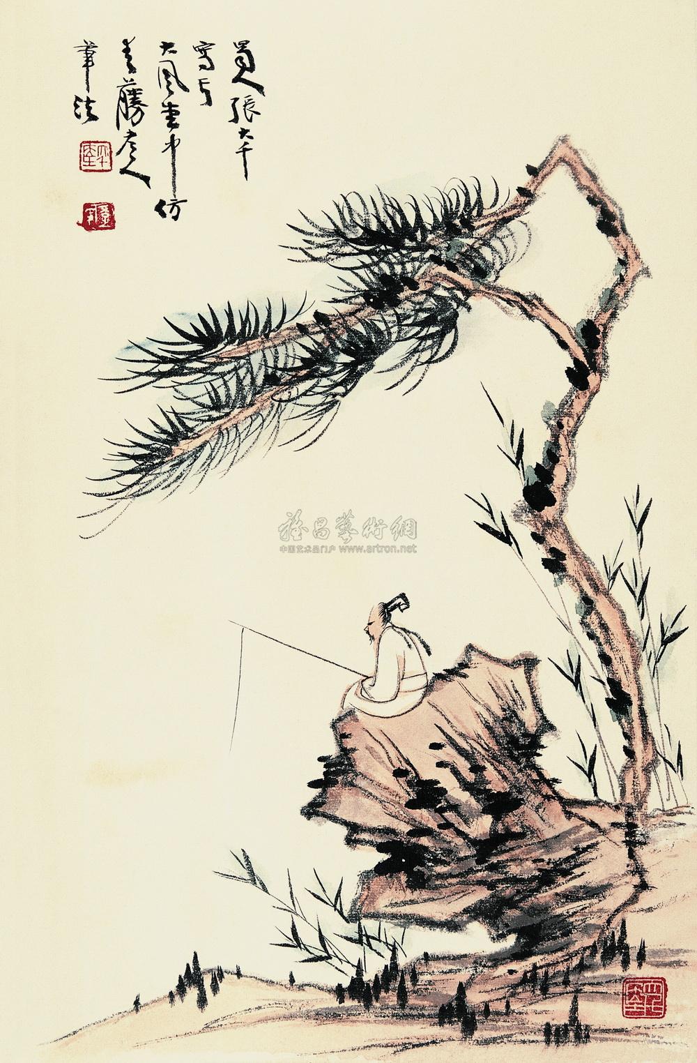 高士垂钓图 册页