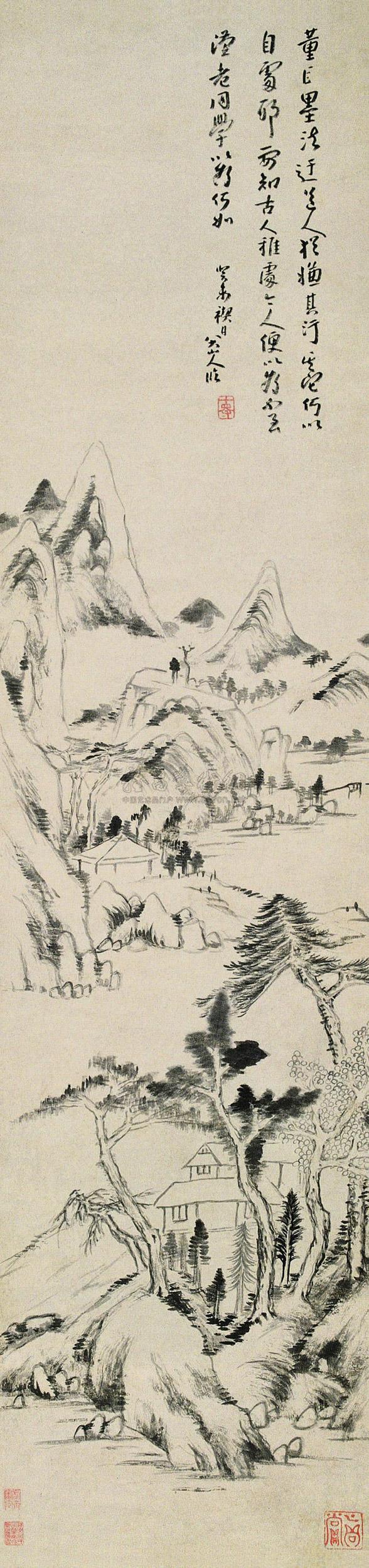 仿董巨山水 立轴
