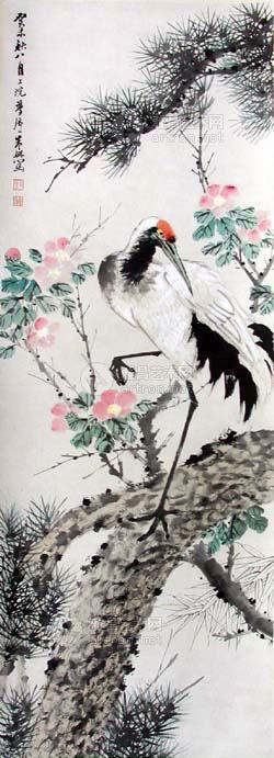 松鹤延年 立轴