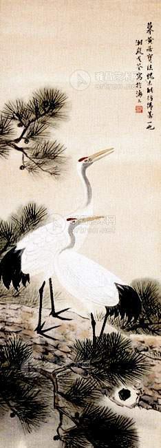 松鹤 立轴