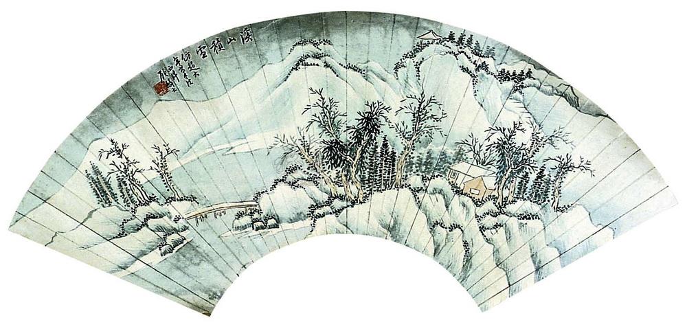 溪山积雪 扇面