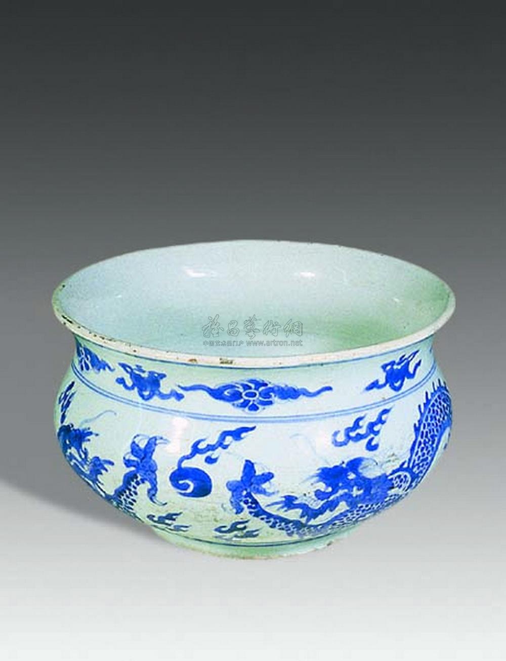 清 青花龙纹炉