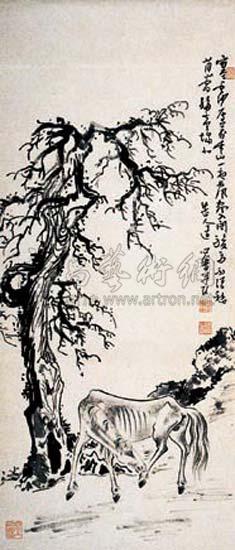 枯树瘦马图