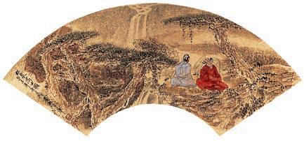 松泉高士图 扇面