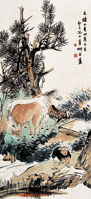 人物马 立轴