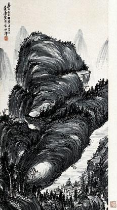山水 立轴