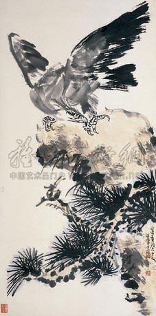 松鹰 立轴