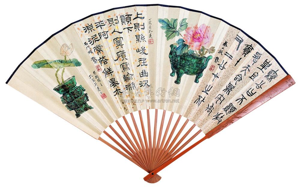 Ancient Flower Arrangement Fan