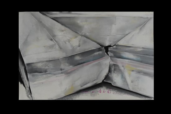 李宝荀-预兆-72x104cm-纸本色粉-2016年