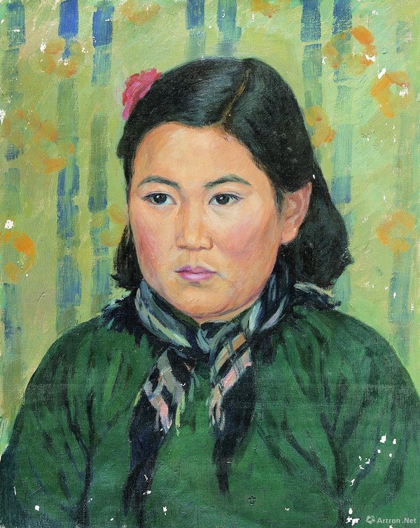 20世纪50年代 妇女像 布面油画 51cm38cm  中国美术馆藏