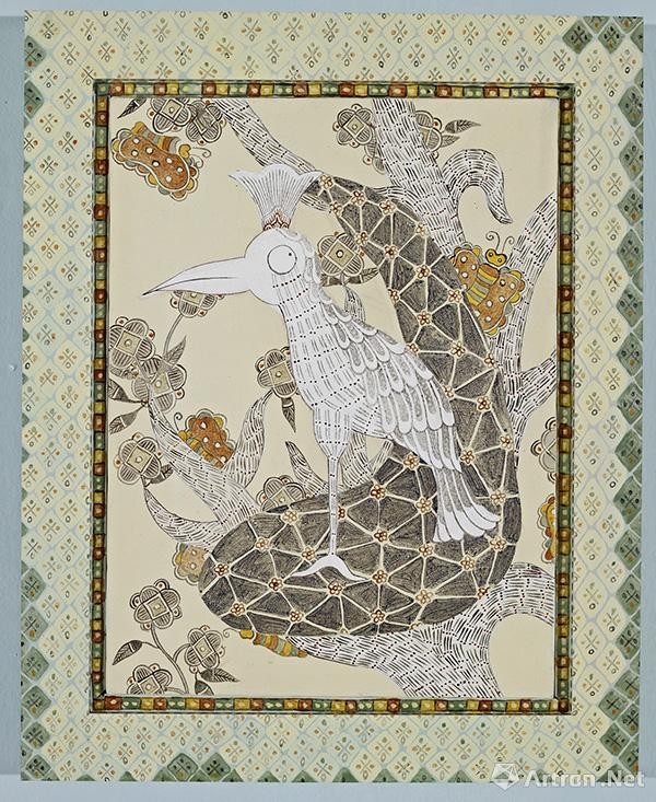《树林上方的天空中》布面丙烯 42x53cm 2013 《树林上方的天空中》布面丙烯 42x53cm 2013