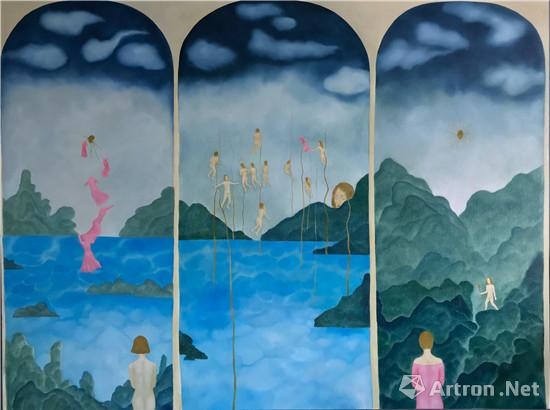 郭宇剑，《密林深处之五》，120x90cm，布面油画，2018