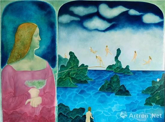 郭宇剑，《密林深处之三》布面油画，50x30cm，2018