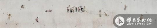 刘庆和 《朵朵》 纸本水墨设色 100×545cm 2013