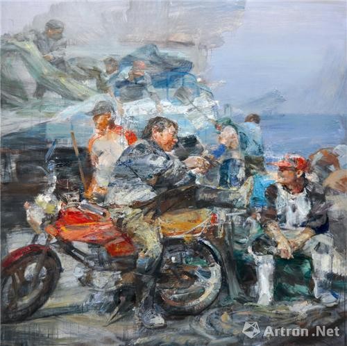 张西《渔港系列之六》175x175cm 2010 入选“广东青年美术大展”