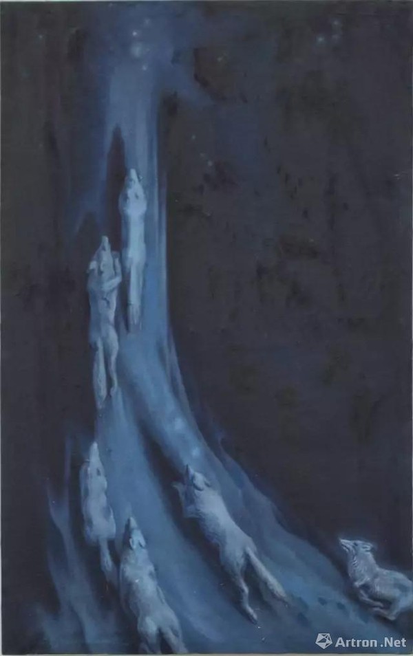 《野声回荡天狼星的传说系列之十六》 任戬 1983 120x96cm 布面墨彩